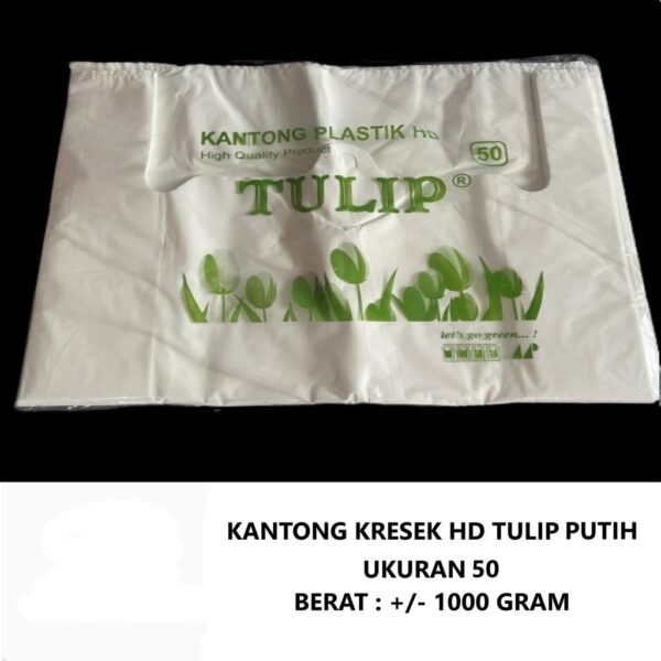 Kantong Plastik Kresek Putih TULIP No 50 Jumbo Ekstra Besar Large isi 1 kg / 1000 gr