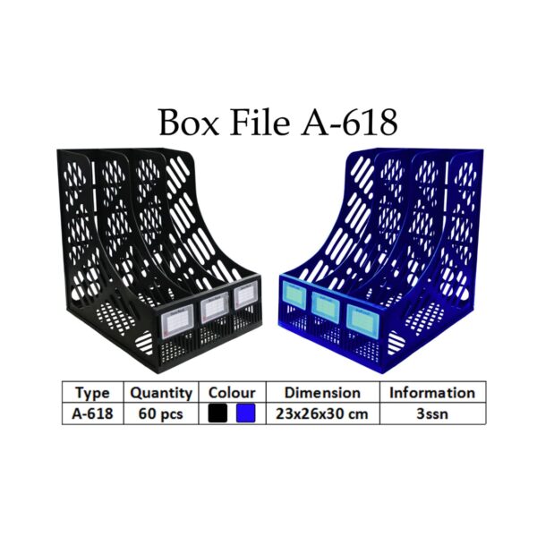 Box File Plastik Magazine 3 Sekat Susun A-618 Folio