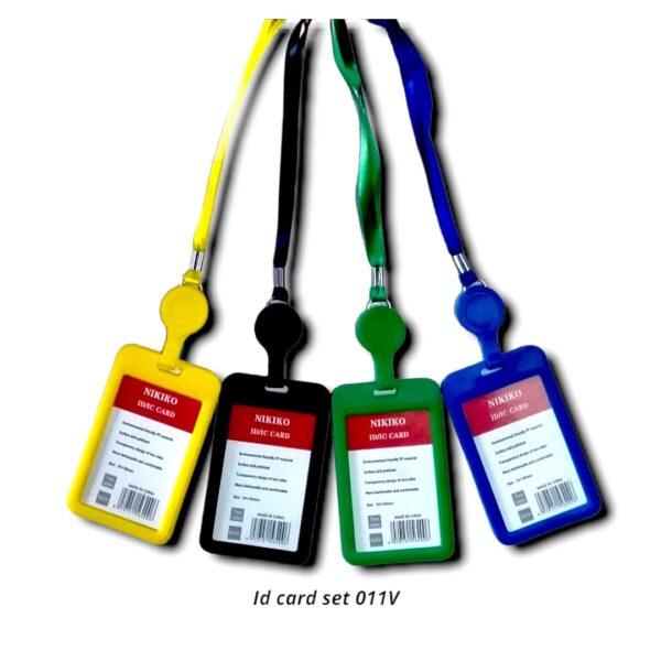 Tali Id Card Holder Lanyard Name Tag Set 2 Sisi Warna + Jepit