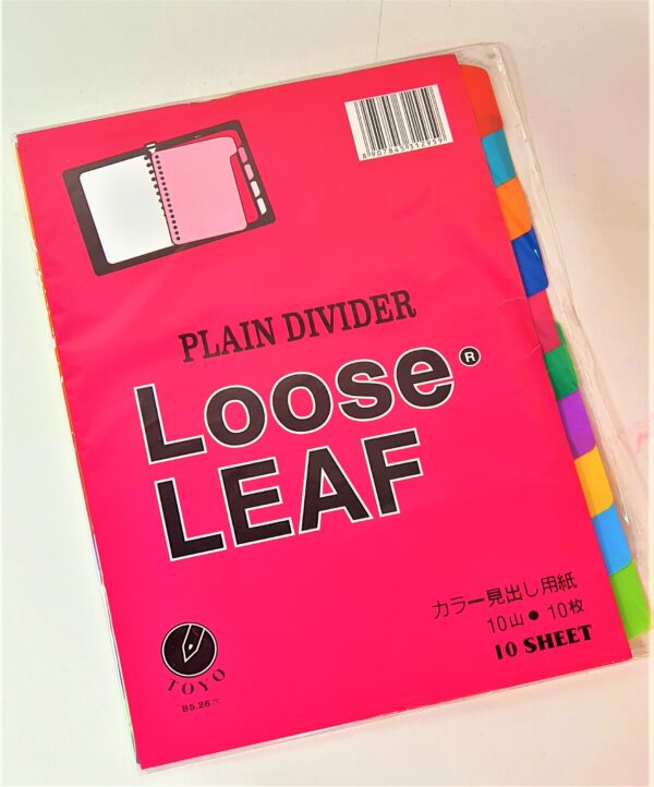Pembatas Binder Divider B5 Plastik Index Loose Leaf Warna 26 lubang 10 warna
