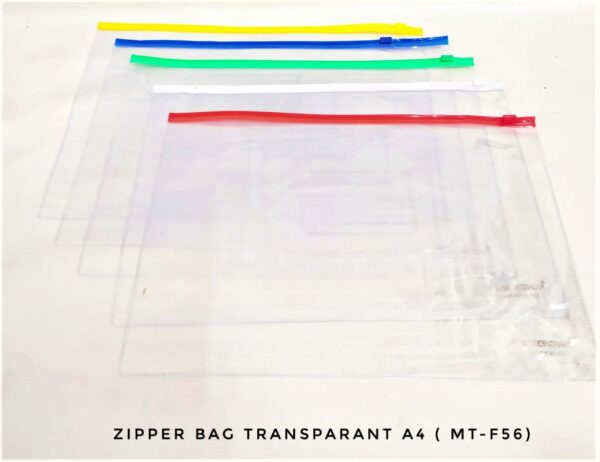 Zipper Pocket Zip Bag Klip Plastik Mika Transparan B4 Tempat Pensil Dompet Serbaguna Map Dokumen